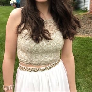 Floor length two piece dress